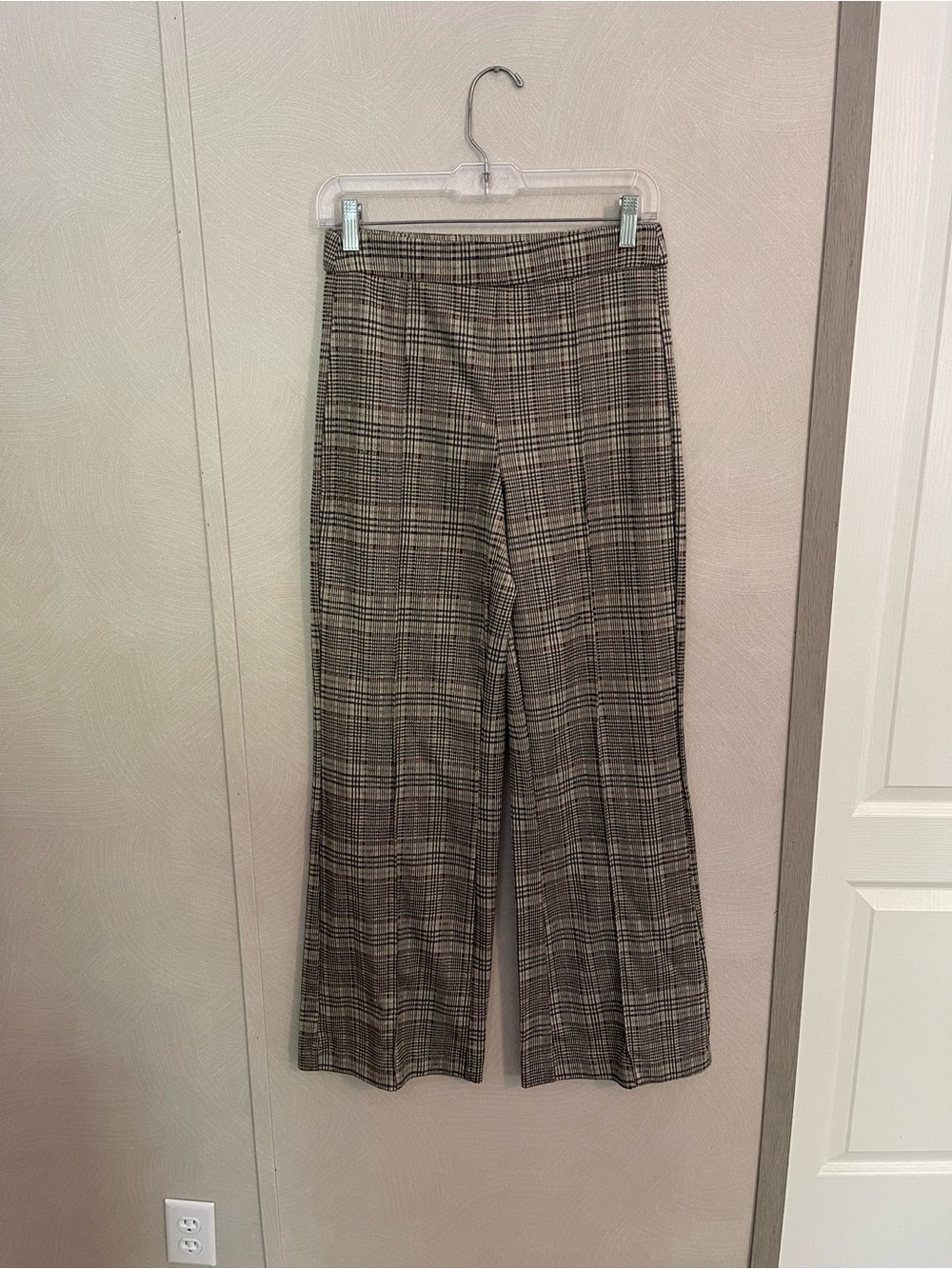 Jules & Leopold Brown Plaid Wide Leg Pants Size S/P